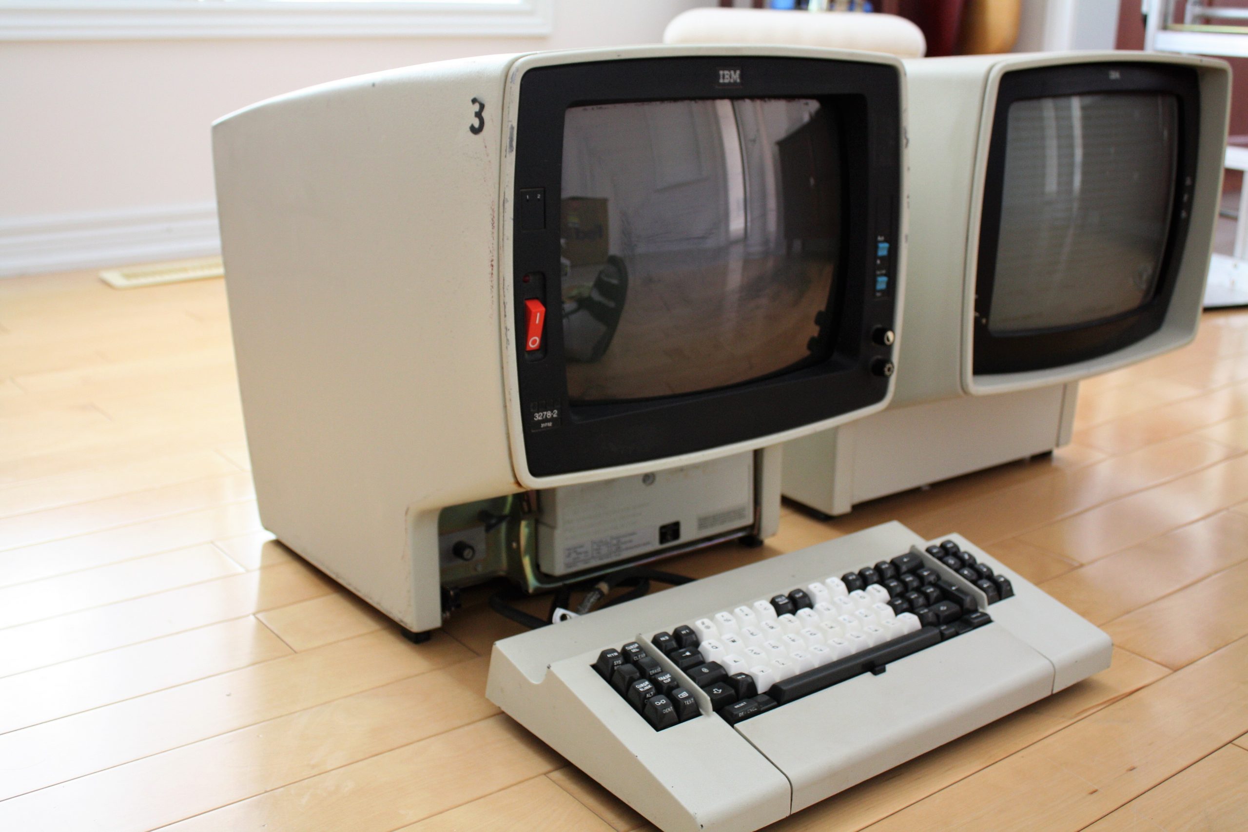 Some of our educational software development was on punch cards while others were on IBM 3278 Terminals that looked quite different from these.